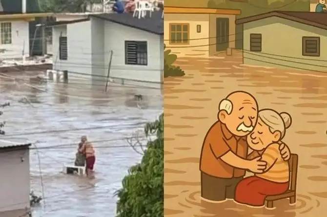 Conmovedora historia de amor de pareja de abuelitos en medio del desastre en Poza Rica 